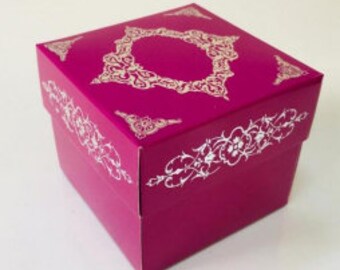 folding disassembled box3.1''x3.1''x 2.6'' inç 10-pieces  cover  Cardboard Box  patterned