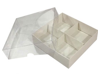 folding disassembled box 12x12x3 cm - 4.7"x4.7"x1.18"  inch dimension 4 compartment gift