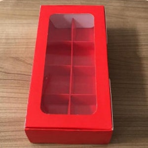 Caja plegable con ventana desmontada tamaño 7,87"x3,90"x2" pulgadas 8 compartimentos 10 piezas