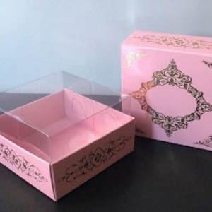 składane, rozbieralne pudełko 3,1''x3,1''x 3,1'' inç 10-częściowe pudełko tekturowe ze srebrnymi i złotymi wzorami nadruku,