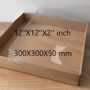 Caja desmontada plegable de tamaño 12" x 12" x 2" pulgadas / cajas de regalo de 10 pistas / cajas de cartón transparente con tapas