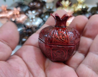 Pomegranate Wedding Favors for Guests Bulk, Metal Trinket Box, Rustic Bridal Shower Gift, Unique Bridesmaid Gift, Greek Turkish Party Favor