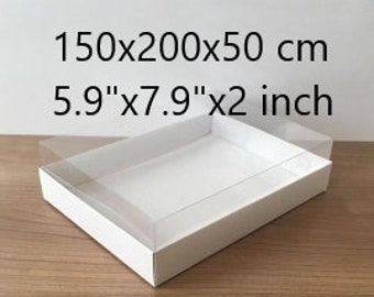 folding disassembled box cardboard box with transparent lid Wedding Gift Box, gift Box Ideas, Thank You Gift  5.9''X7.9"x2'' sizes