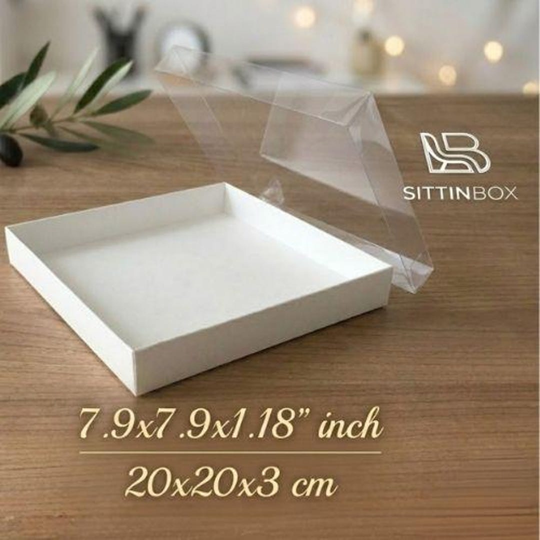 Square Gift Box With Transparent Lid | 7.9x7.9x1.18