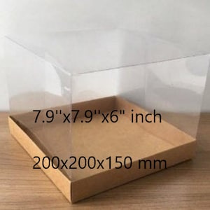 folding disassembled box 7.9''x7.9''x6" inch sizes 10 pcs box with transparent lid