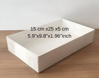 folding disassembled box 5.90&quot;x9.8&quot;x2&quot; sizes card board box 10 pieces with clear lid