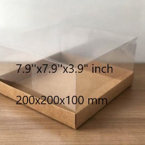 folding disassembled box 7.9''x7.9''x3.9"  inch sizes 10 pieces  box with transparent lid