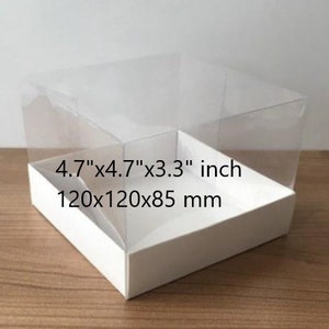 opvouwbare gedemonteerde doos 4,7''x 4,7'' x 3,3'' inch maten 10 stuks kartonnen doos met transparant deksel geschenkdoos