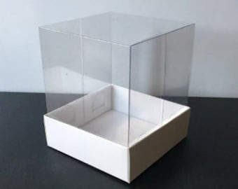 folding disassembled box 3.5"x3.5"x3.95" inch sizes card board box 10 pieces with clear lid Wedding Gift Box