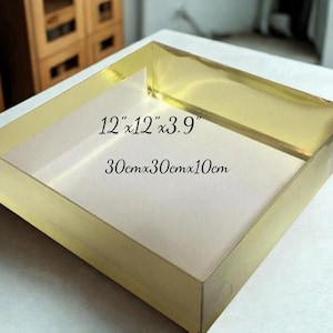 Caja plegable desmontada de 30 x 30 x 10 cm (12 x 12 x 3,9 pulgadas) / Cajas de regalo / Cajas de cartón transparentes con tapa