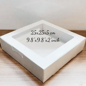składane pudełko rozbieralne Pudełka na żywność i prezenty z okienkiem 10 sztuk 25x25x5 cm - 9,8''x9,8''x2'' cala