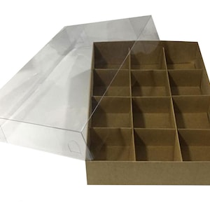 boîte démontée pliante 20 x 25 x 5 cm 7,87 x 9,8 x 2 pouces dimension 12 compartiments cadeau 10 pcs