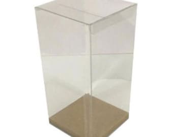 Transparent gift boxes with inner riser, 10 pieces, 5x5x17 cm - 2 "x2" x6.7 "