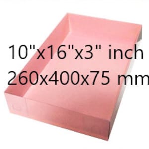 Caja desmontada plegable de 10&#39;&#39;X16&#39;&#39;X3&#39;&#39; pulgadas de tamaño 10 piezas caja de cartón con tapa transparente cajas de postre de trufa y cajas de pastel