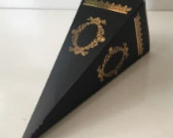 folding disassembled boxCones gold and silver printed candy boxes 5.5x5.5x15 cm 2.2 &quot;x2.2&quot; x5.9&quot; İnch 10 pcs
