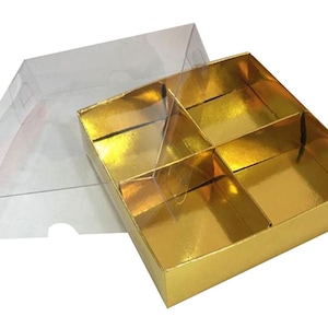 opvouwbare gedemonteerde doos 15 x 15 x 3 cm - 5,9 x 5,9 x 1,18 inch (afmetingen 4 vakken) cadeau 10 stuks