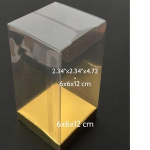 Przezroczyste pudełka prezentowe z wewnętrzną wkładką, 10 sztuk, 6x6x14 cm - 2,34"x2,34" x4,72"