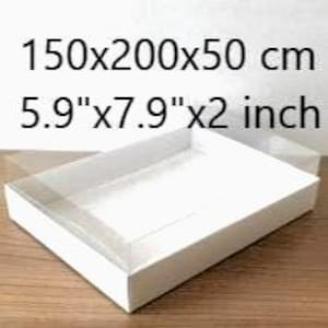 Caixa de papelão dobrável desmontada com tampa transparente Caixa de presente de casamento, ideias para caixas de presente, presente de agradecimento 5,9''X7,9"x2'' tamanhos