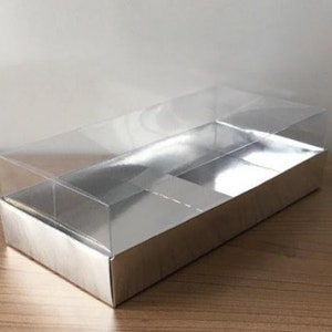 składane, rozbierane pudełko 7,9''X3,9''X2,2'' cala rozmiary pudełko na prezent ślubny, pudełko prezentowe z przezroczystą pokrywką 10 sztuk