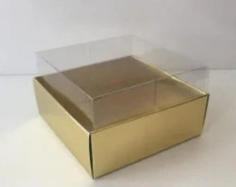 folding disassembled box 3.5"x3.5"x1,96" inch sizes card board box 10 pieces with clear lid Wedding Gift Box