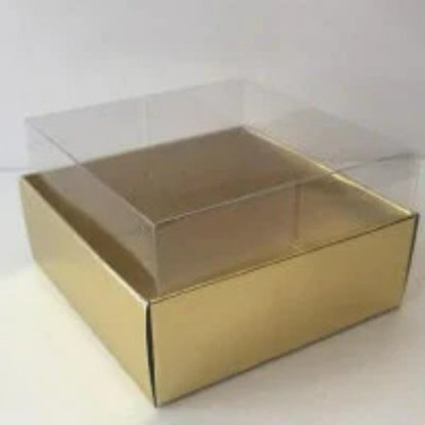 folding disassembled box 3.5"x3.5"x1,96" inch sizes card board box 10 pieces with clear lid Wedding Gift Box