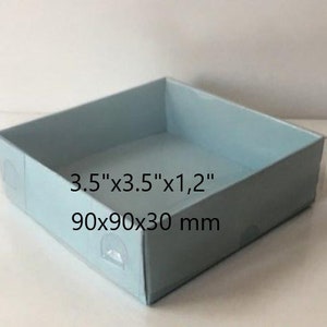 Caja de cartón plegable desmontada de 3,5" x 3,5" x 1,18" pulgadas, 10 unidades, con tapa transparente, caja de regalo para bodas