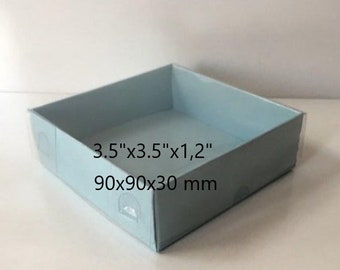 folding disassembled box 3.5"x3.5"x1,18" inch sizes card board box 10 pieces with clear lid Wedding Gift Box