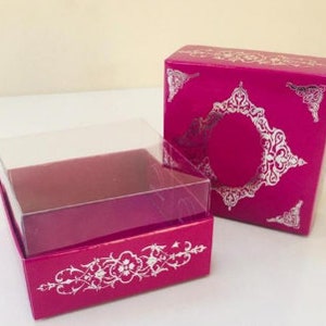 opvouwbare gedemonteerde doos 3,1'' x 3,1'' x 1,18'' incl. 10-delige kartonnen doos met zilveren en gouden printpatronen,