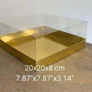 składane, rozbieralne pudełko o wymiarach 7,9''x7,9''x3,1" w calach, 10 sztuk, pudełko z przezroczystą pokrywką