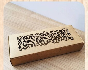 folding disassembled box gift boxes Palace Patterned Laser Cut Box on 6.5x16x2.5 Cardboard 10 pieces