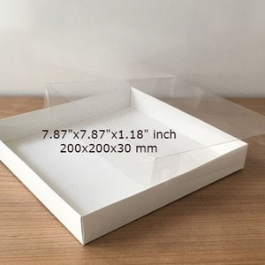 folding disassembled box 7.87''x7.87''x1.18"inch sizes 10 pieces box with transparent lid