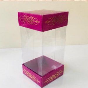 opvouwbare gedemonteerde doos 3,1''x 3,1''x 6,3'' incl. 10-delig dubbele kartonnen doos met zilver- en goudopdruk,