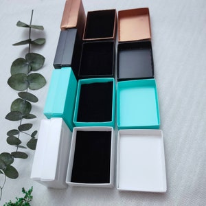 Caixas de presente 10 peças | caixas forradas de veludo | caixas de papelão completas 1,96''x1,18''x1,57''- |2,75''x3,54''x1,18'' polegadas