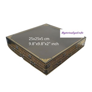 9.8"x9.8"x2" Kaaba Inscription Patterned, cubierta de kaaba y patrón de palacio, caja de cartón