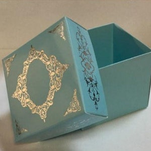 Caja desmontada plegable 8x8x6,5 cm - 3,1''x3,1''x 2,6'' inç 10 piezas tapa Caja de cartón estampada