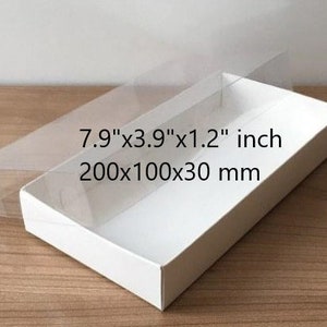folding disassembled box Transparent lid Cardboard box 7.90''x3.9x1.2 '' inches in size 10 pcs