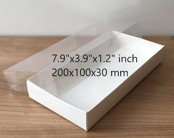 folding disassembled box Transparent lid Cardboard box 7.90&#39;&#39;x3.9x1.2 &#39;&#39; inches in size 10 pcs