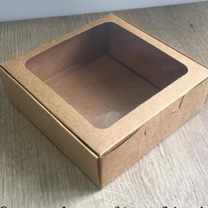 Cajas de regalo plegables desmontadas que miden 5,90''x5,90''x1,96'' pulgadas / 10 pistas / cajas de cartón transparente con ventana y tapas