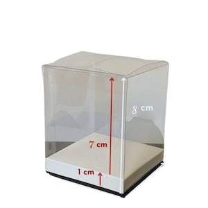 Transparent gift boxes with inner riser, 10 pieces, 7x7x8 cm - 2.80 "x2.80" x3.14"
