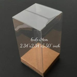 Transparante geschenkverpakkingen met binnenblad, 10 stuks, 6 x 6 x 14 cm - 2,34 x 2,34 x 5,50