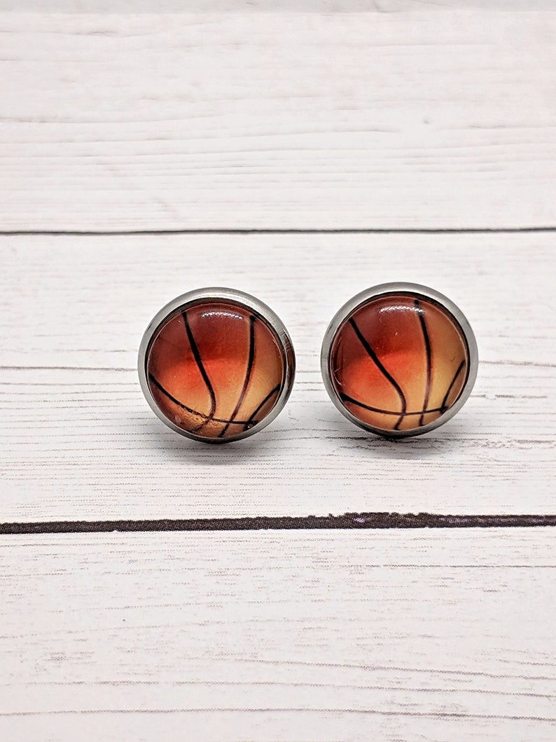 Basketball Stud Earrings Sports Fan Ball Post Earrings Gifts Etsy