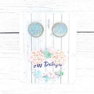 Druzy & Succulent Stud Earrings Set: Hypoallergenic Minimalist Jewelry