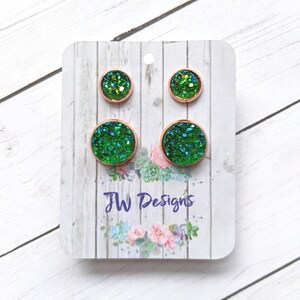 Mommy and me druzy stud earrings, green earrings, daughter gift, gift for mom, for mother, mother daughter gift, gift for her, christmas gif