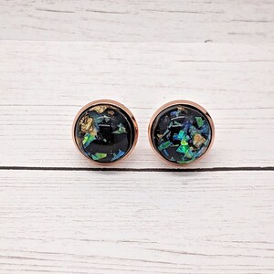 Trending now, black opal stud earrings, unique earrings, teen girl gifts,  for teen girls, tween girl gifts,  gift