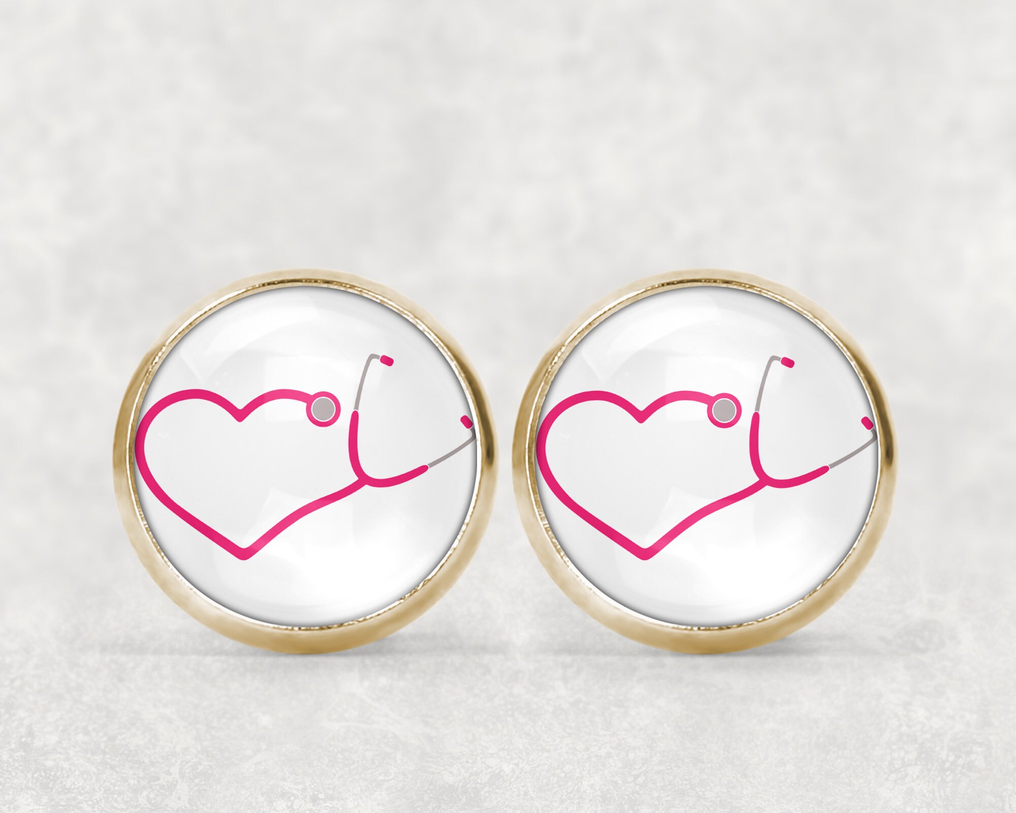 RN Stethoscope Stud Earrings Nurse Earrings Nurse Etsy UK