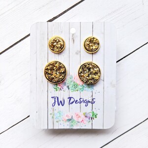 Mommy and me druzy stud earrings, gold earrings, daughter gift, gift for mom, for mother, mother daughter gift, gift for her, christmas gift