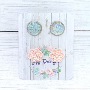 Stud Earrings Multipack, Succulent Druzy Studs Set, Dainty Minimalist Earrings Set, Hypoallergenic Jewelry Gift for Her, Mom, Everyday Wear