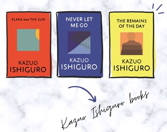 Kazuo Ishiguro Book Sticker Set - Bullet Journal Stickers || Never Let me Go - The Remains of the Day - Klara and the Sun