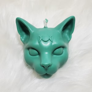 Triple Moon Cat Candle: Custom Scent, Gothic Soy Wax Candle