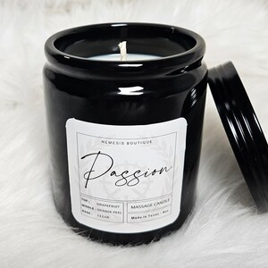 Passion Massage Candle, 8oz, wax play, blood orange.